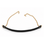 Black leather with golden chain straps