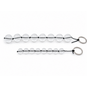 Transparent 8-shaped beads, two strings