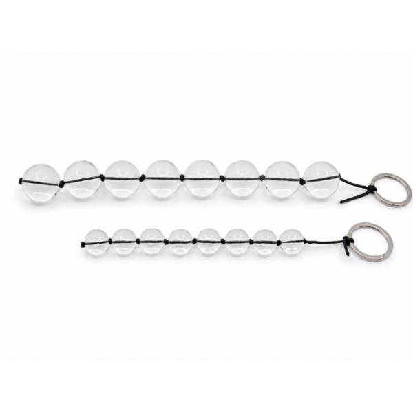 Transparent 8-shaped beads, two strings